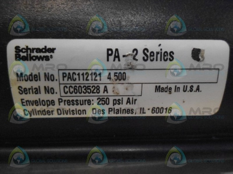 SCHRADER BELLOWS PAC1121214.500 PA-2 SERIES CYLINDER (AS PICTURED) NSNP