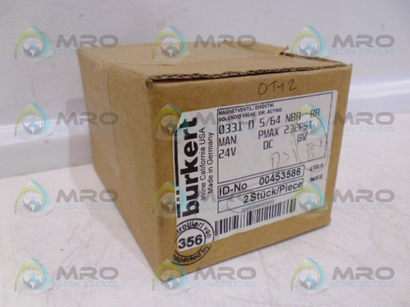 BURKERT 0331D5/64NBRBR SOLENOID VALVE (PK OF 2) NSMP