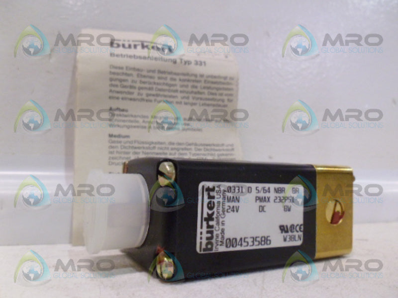 BURKERT 0331D5/64NBRBR SOLENOID VALVE (PK OF 2) NSMP