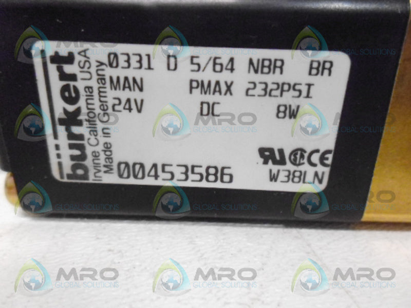 BURKERT 0331D5/64NBRBR SOLENOID VALVE (PK OF 2) NSMP