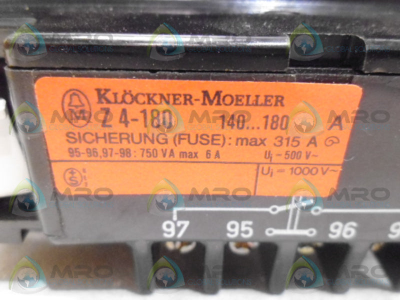KLOCKNER MOELLER Z4-180 OVERLOAD RELAY NSNP