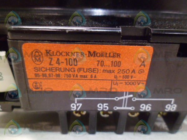 KLOCKNER MOELLER Z4-100 OVERLOAD RELAY NSNP