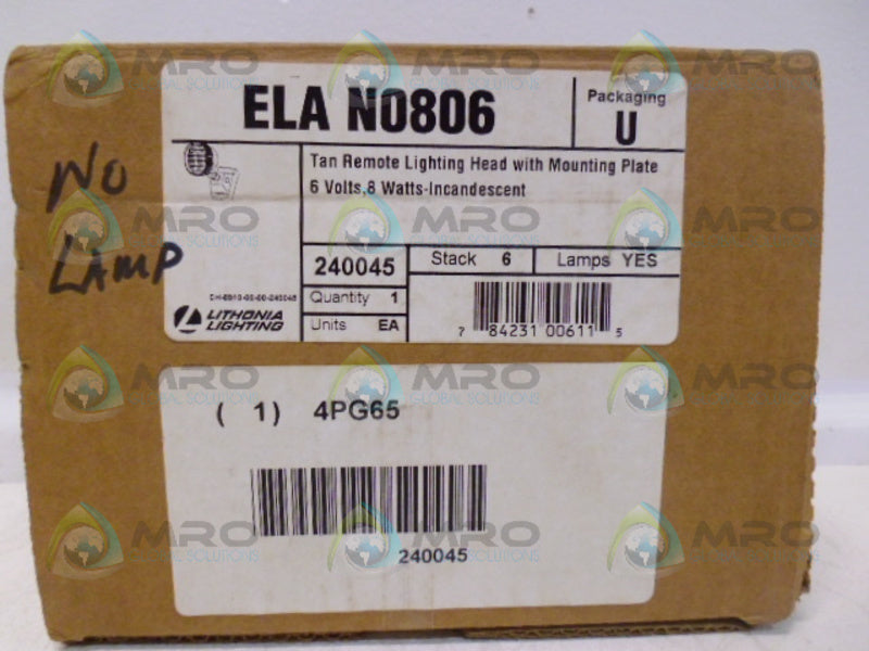 LITHONIA LIGHTING ELA N0806 w/o LAMP (AS PICTURED) NSMP