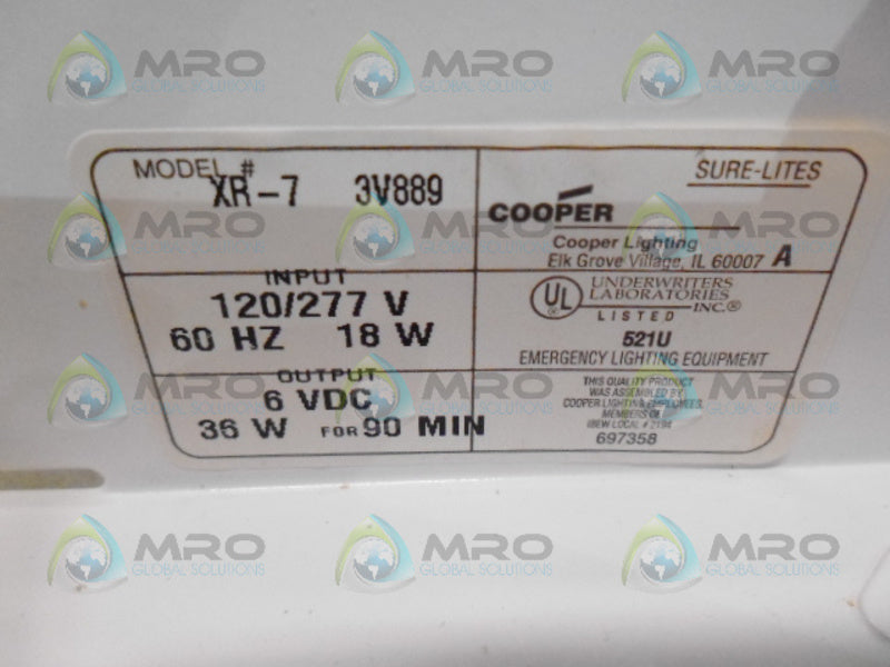 COOPER XR-7 EMERGENCY LIGHT NSMP