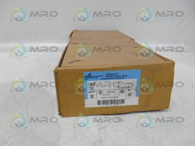 CROUSE-HINDS LB27 3/4" (PK OF 20) NSMP