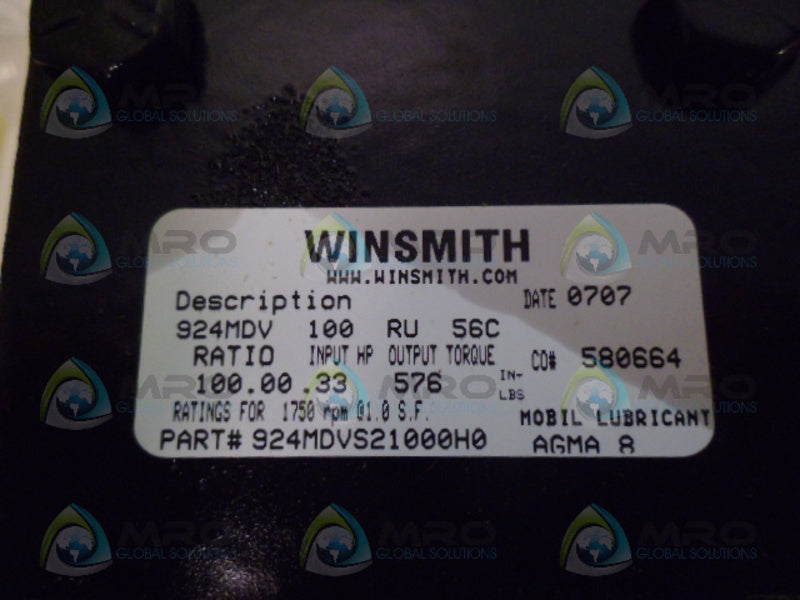 WINSMITH 924MDVS21000H0 GEAR REDUCER NSNP