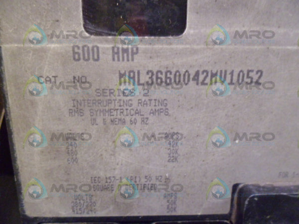 SQUARE D MAL3660042MV1052 CIRCIUT BREAKER (AS PICTURED) UNMP