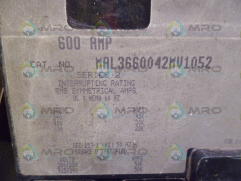 SQUARE D MAL3660042MV1052 CIRCIUT BREAKER (AS PICTURED) UNMP