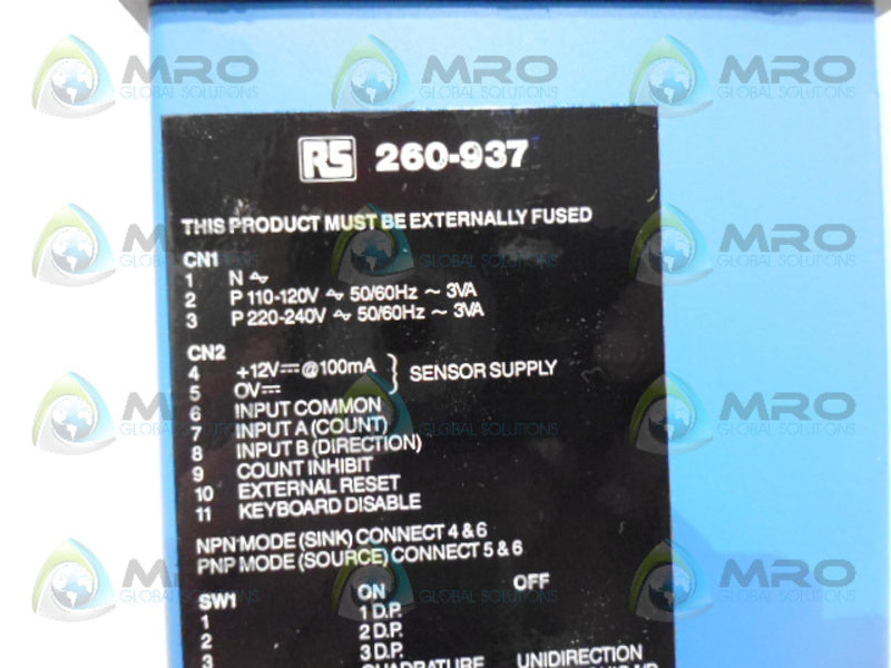 RS 260-937 ELECTRONIC TOTALISER NSMP
