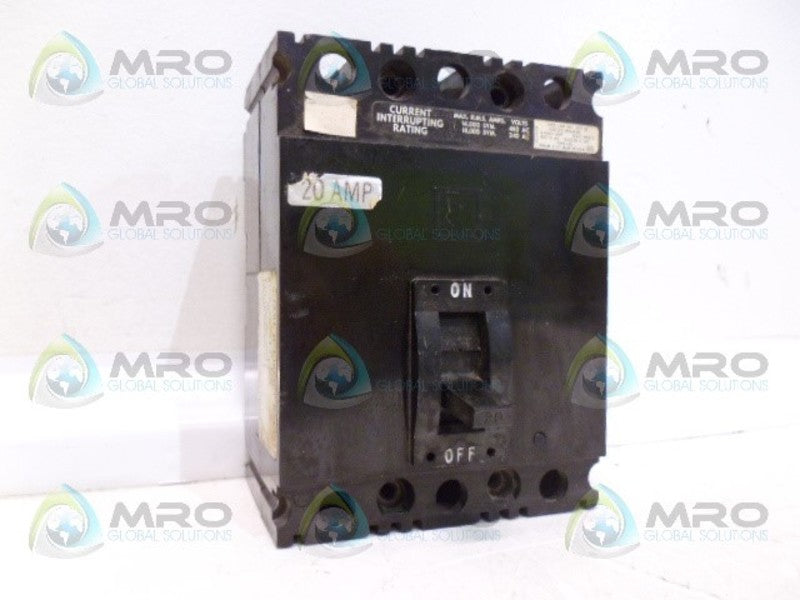 SQUARE D FAL32020 CIRCIUT BREAKER UNMP