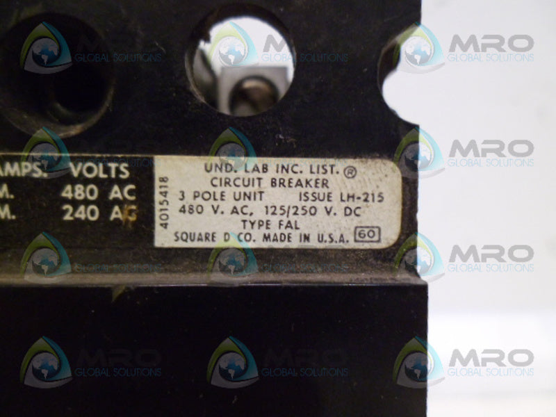 SQUARE D FAL32020 CIRCIUT BREAKER UNMP