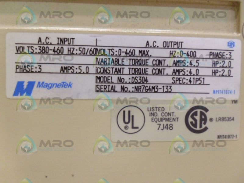 MAGNETEK DS304 AC DRIVE UNMP