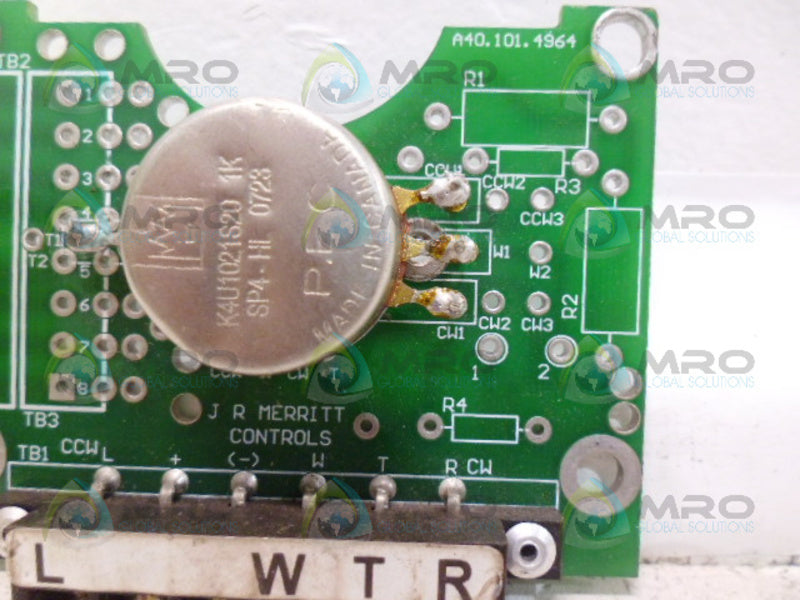 JR MERRITT CONTROLS A40.101.4964 PCB UNMP