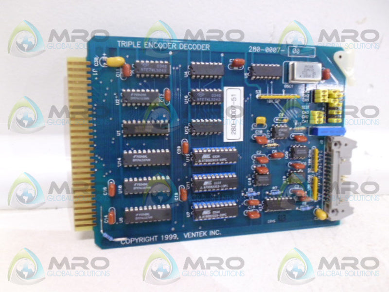 VENTEK 280-0007-51 TRIPLE ENCODER DECODER UNMP