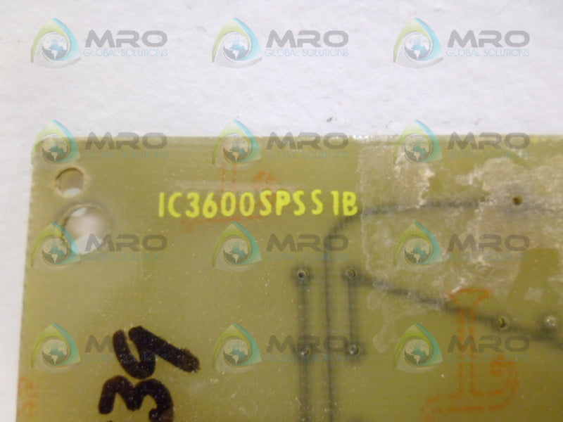 GENERAL ELECTRIC IC3600SPSS1B POWER SUPPLY REGISTER UNMP