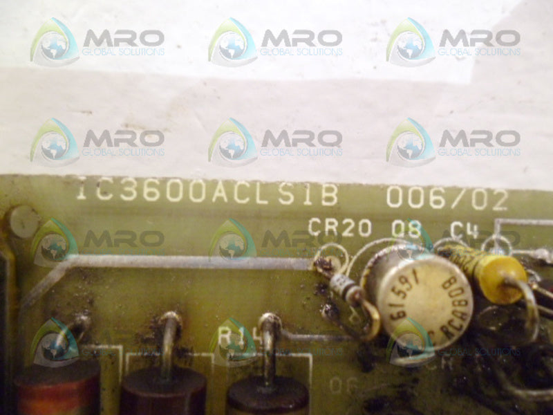 GENERAL ELECTRIC IC3600ACLS1B 006/02 CURRENT LIMIT BOARD UNMP