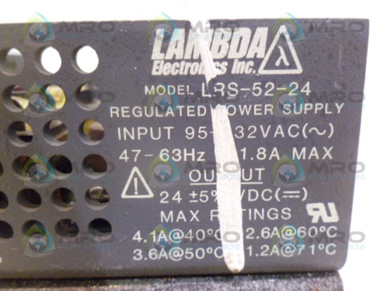 LAMBDA LRS-52-24 REGULATED POWER SUPPLY (AS PICTURED) UNMP