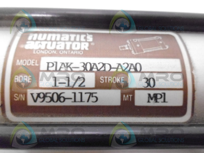 NUMATICS P1AK-30A2D-A2A0 CYLINDER BORE: 1-1/2 STROKE: 30 *USED*
