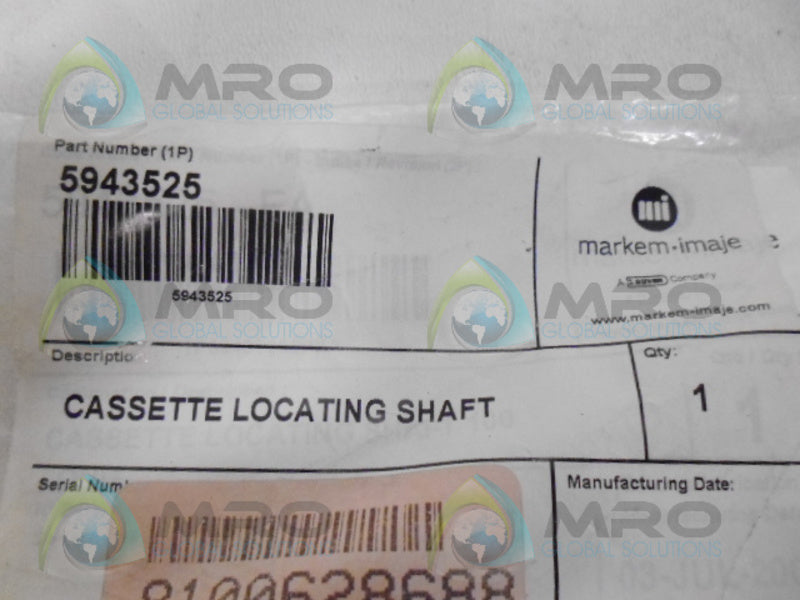 MARKEM-IMAJE 5943525 CASSETTE LOCATING SHAFT NSNP IN ORIGINAL BAG
