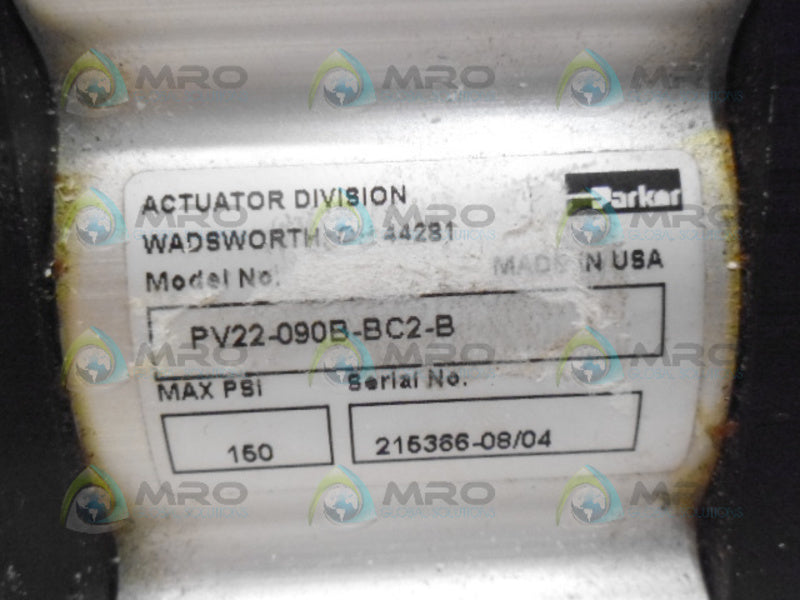 PARKER PV22-090B-BC2-B ROTARY ACTUATOR UNMP