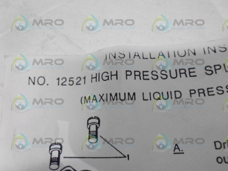 SPRAYING SYSTEMS 12521 HIGH PRESSURE SPLIT EYELIT CONNECTOR NSNP