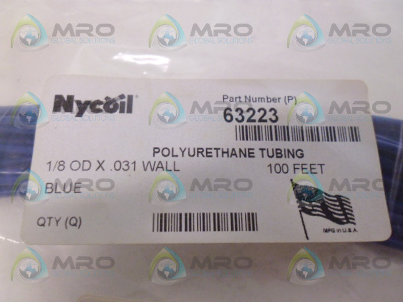 NYCOIL 63223 POLYURETHANE TUBING BLUE 100' NSMP