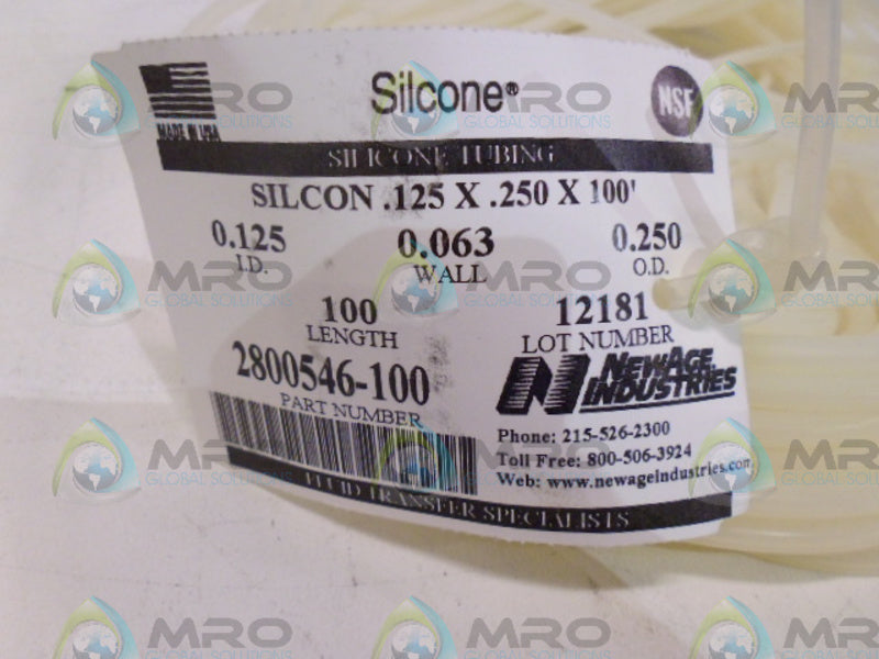 NSNP AGE INDUSTRIES 2800546-100 SILCON .125 X .250 X 100' NSNP