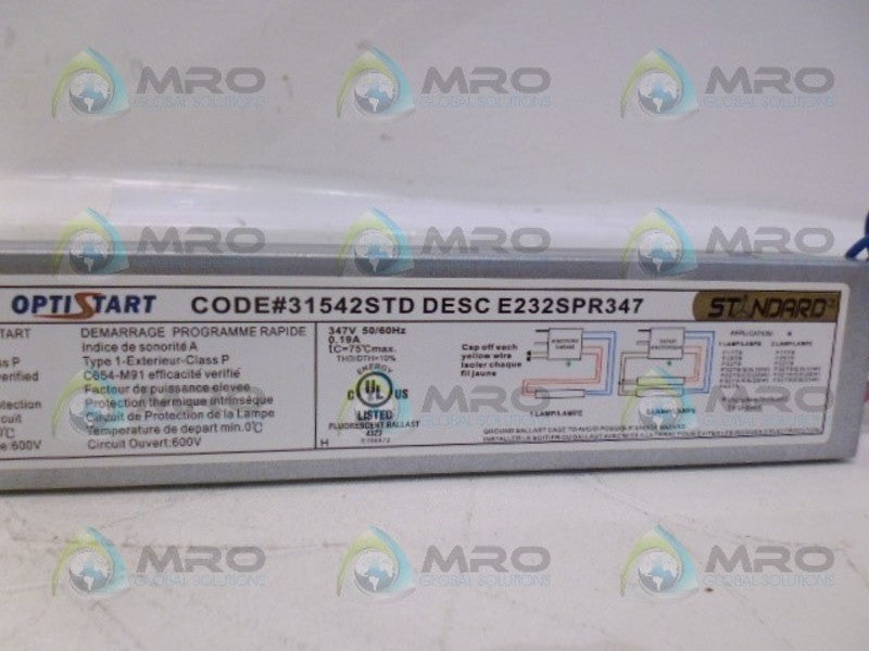 STANDARD E232SPR347 FLURESCENT UNMP