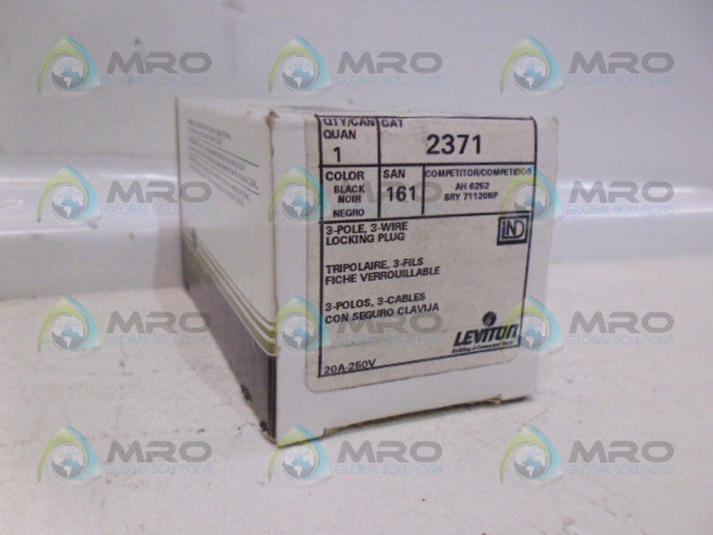 LEVITON 2371 3P 3W LOCKING PLUG NSMP