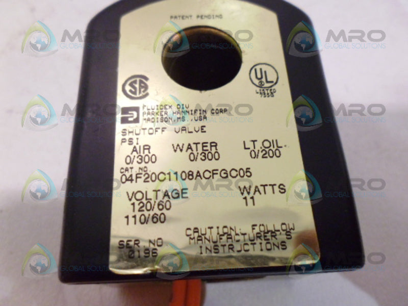 PARKER 04F20C1108ACFGC05 SOLENOID COIL UNMP