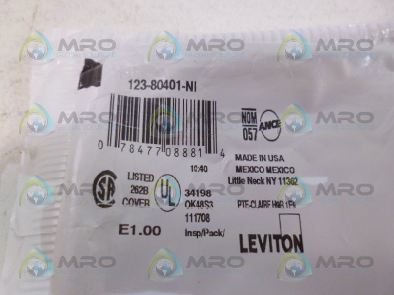 LEVITON 80401-NI WALL PLATE NSMP