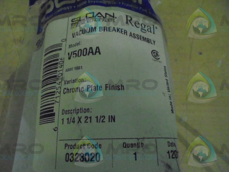 SLOAN V500AA VACUUM BREAKER ASSEMBLY FACTORY SEAL