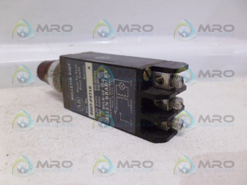INDUSTRIAL SPARE PART 800T-PST16 SER. A RED PUSH TO TEST PILOT LIGHT UNMP