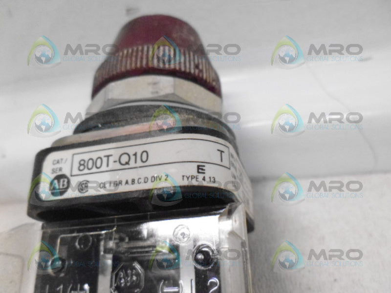INDUSTRIAL SPARE PART 800T-Q10 SER T PUSH BUTTON w/ CONTACT BLOCK (RED) UNMP