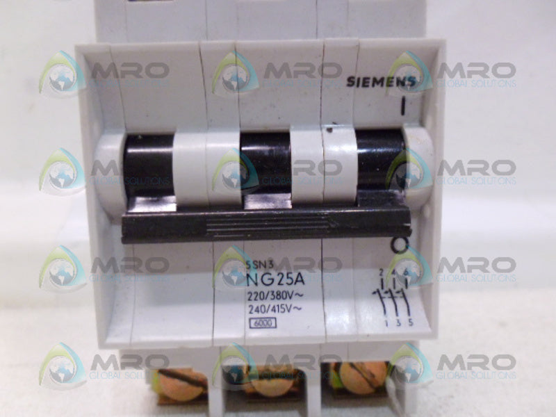 SIEMENS 5SN3 CIRCUIT BREAKER 25A NSNP