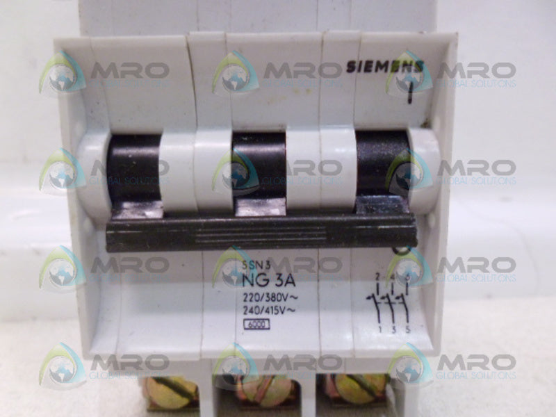 SIEMENS 5SN3 CIRCUIT BREAKER 3A NSNP