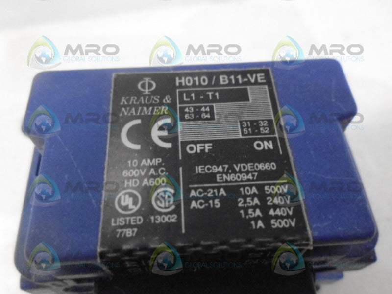 KRAUS & NAIMER KG32 MOTOR SWITCH UNMP