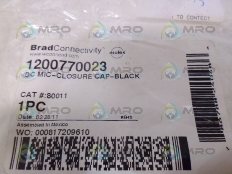 BRAD CONNECTIVITY 1200770023 DC IC- CLOSER CAP BLACK NSMP