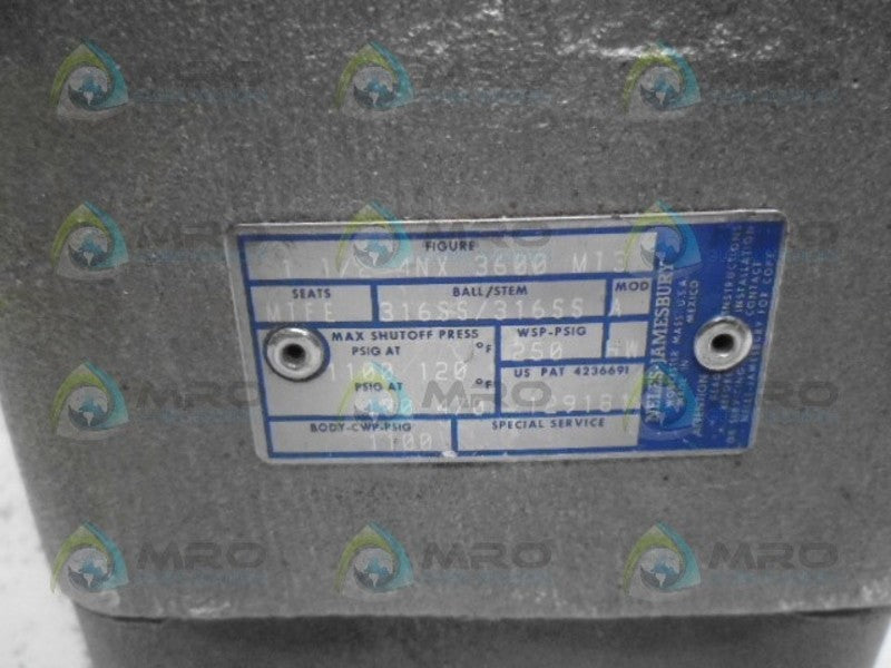 NELES-JAMESBURY 1 1/2 4NX 3600 MT3 BALL VALVE *NEW NO BOX*