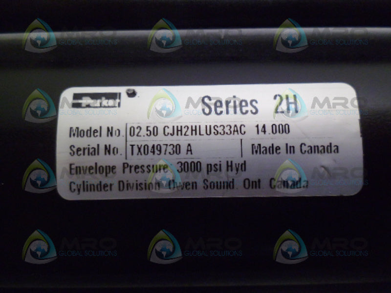 PARKER 02.50 CJH2HLUS33AC 14.000 HYDRAULIC CYLINDER *USED*