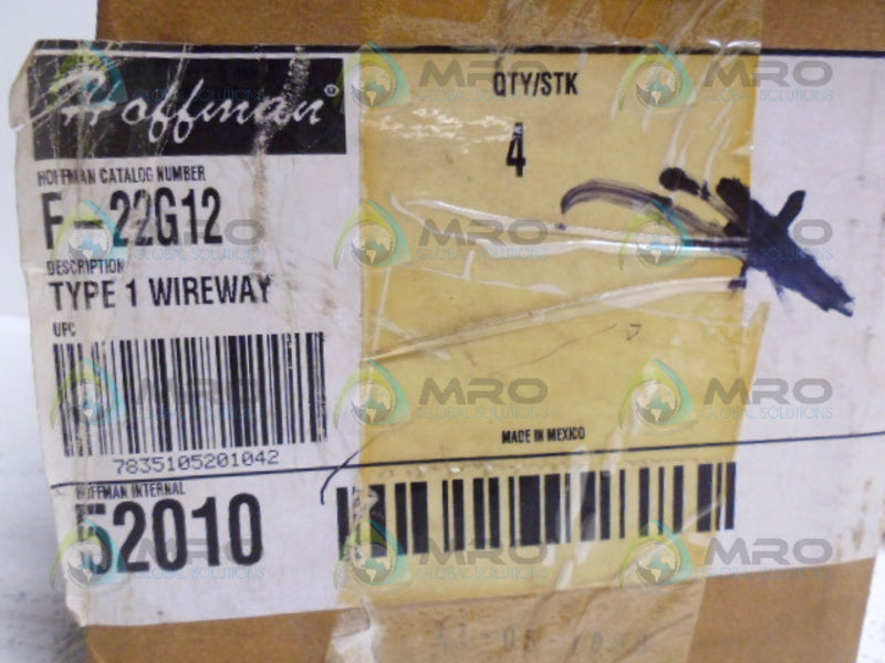 HOFFMAN F-22G12 TYPE 1 WIREWAY *NEW NO BOX*