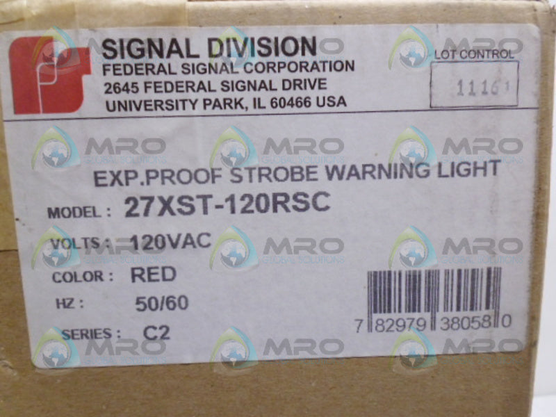 FEDERAL SIGNAL 27XST-120RSC RED STROBE LIGHT *FACTORY SEALED*