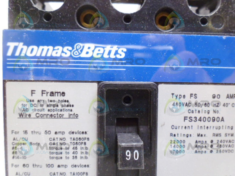 THOMAS & BETTS FS340090A CIRCUIT BREAKER 90A *NEW IN BOX*
