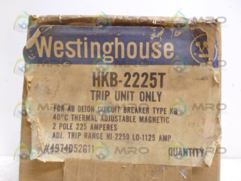 WESTINGHOUSE HKB2225T CIRCUIT BREAKER TRIP UNIT 225A *FACTORY SEALED*