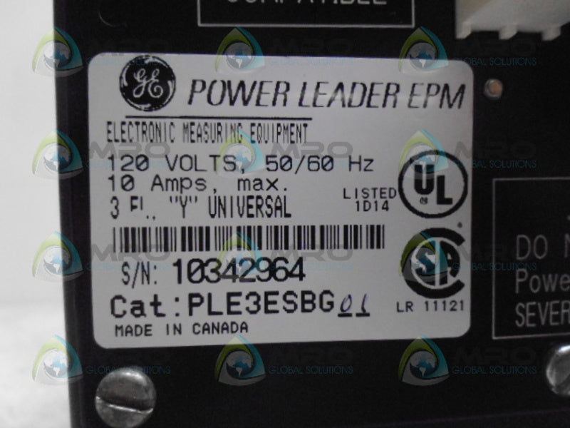 GENERAL ELECTRIC PLE3ESBG01 ELECTRONIC POWER METER *USED*