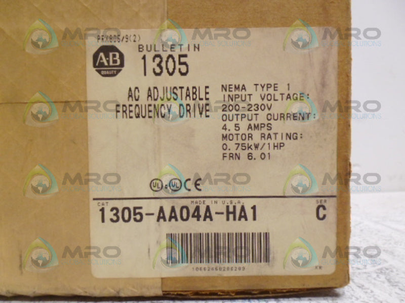 ALLEN BRADLEY 1305-AA04A-HA1 SER. C F/W 6.01 AC DRIVE * FACTORY SEALED *