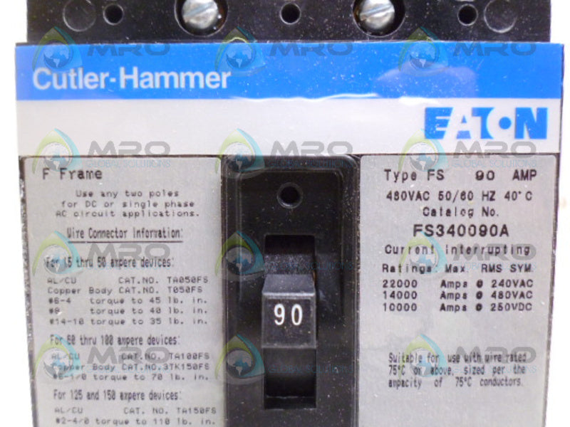 CUTLER HAMMER FS340090A CIRCUIT BREAKER 90A *NEW IN BOX*