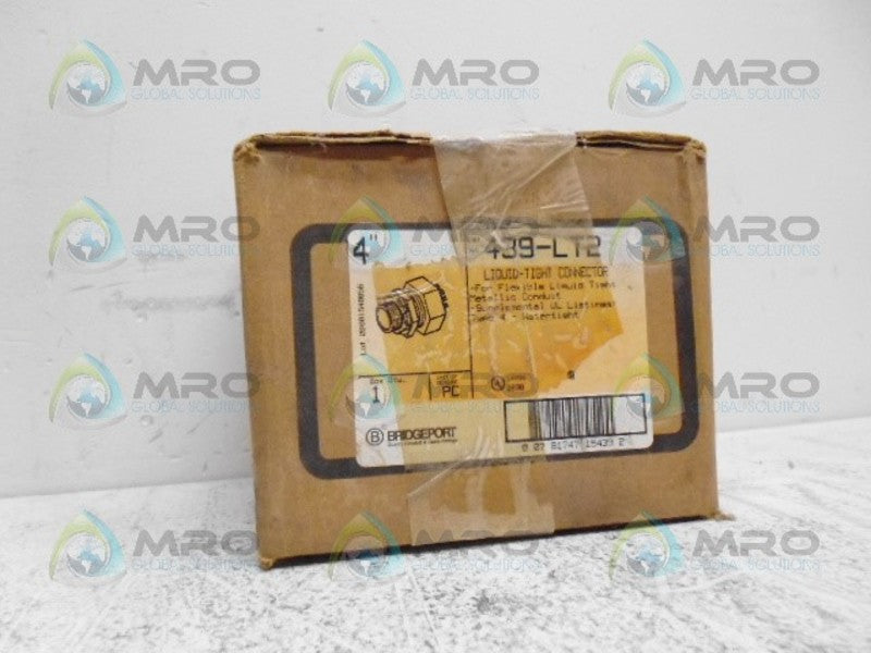 BRIDGEPORT 439-LT2 LIQUID-TIGHT CONNECTOR 4" *NEW IN BOX*