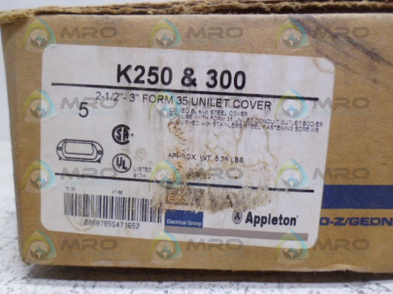APPLETON K250-300 STEEL COVER 2-1/2-3 *FACTORY SEALED*