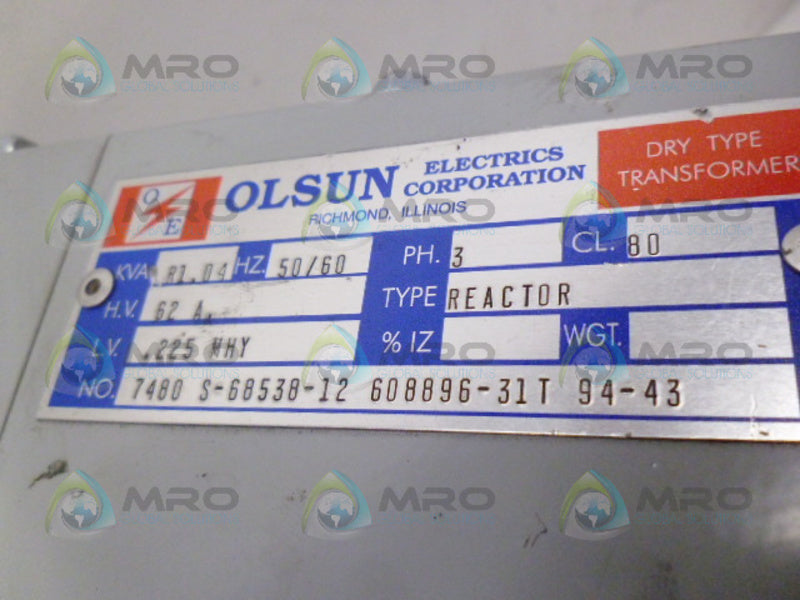 OLSUN 7480 S-68538-12 608896-31T TRANSFORMER (AS PICTURED) *NEW NO BOX*